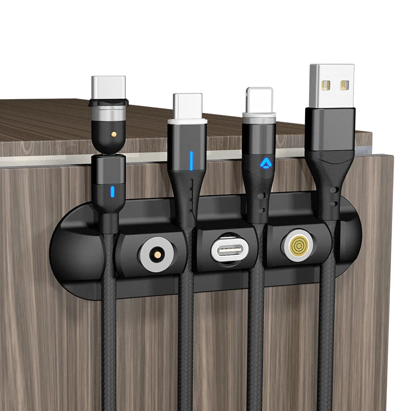 Držiak kábla Silikónový kábel Organizátor Flexibilný držiak na riadenie USB Winder