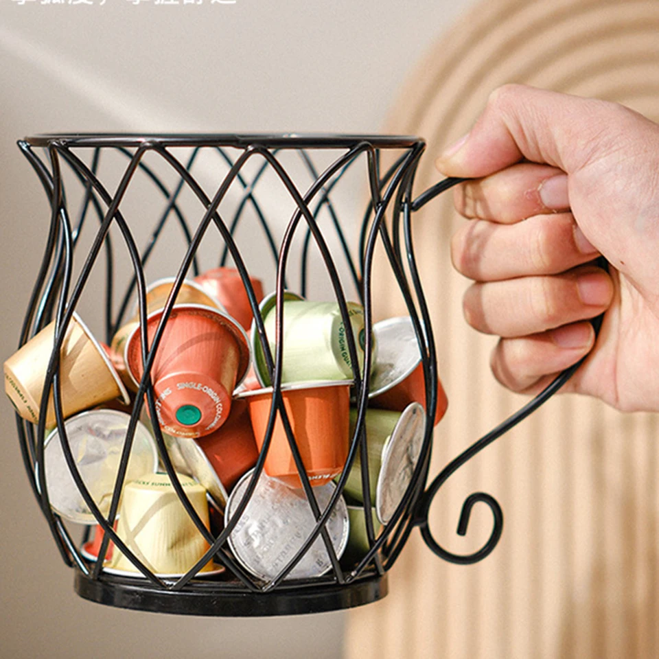 Držiak kávových kapsulov železo z výstavby výstavný stojan Stand Domáca kaviareň Snacks Candy Metal Storage Organizátor
