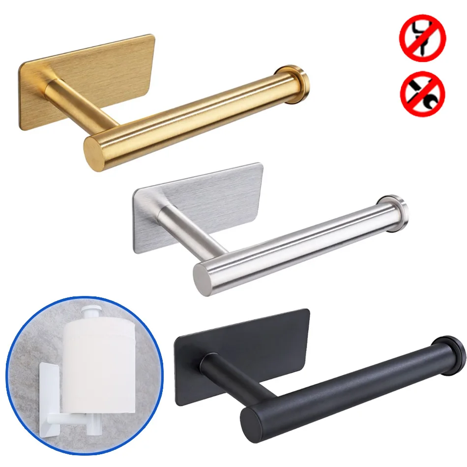 Držiak lepidla papier z nehrdzavejúcej ocele Brushed Zlato čierna biela stojan kuchyňa Kúpeľňa toaletný papier uteráka Roll Police Tissue zavesenie