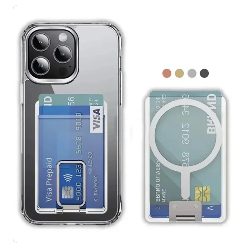 Držiak magnetickej čistej karty pre stojan na peňaženku Magsafe pre iPhone 16 15 14 13 12 Samsung S24 Ultra MacSafe Transparent Card peňaženka