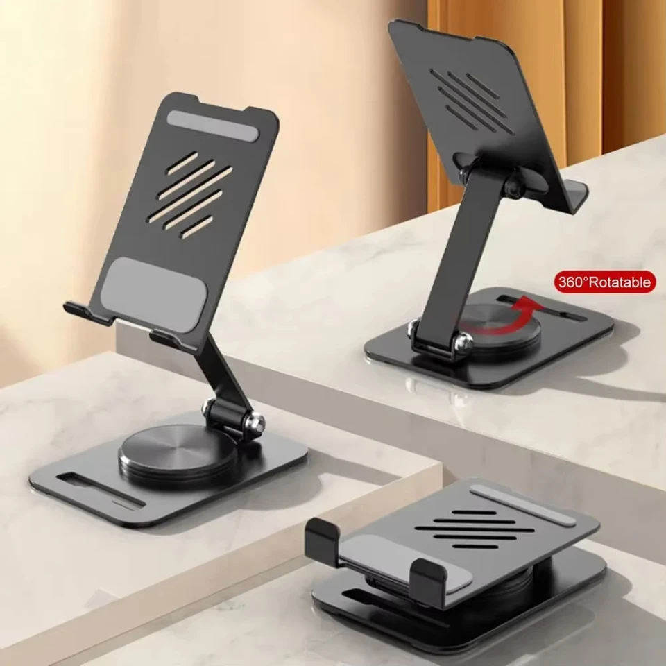 Držiak mobilného telefónu 360 stupňov rotačných kovov Tablet Desktop Stand Duwned Heat Design Design pre iPhone 15 Pro Universal