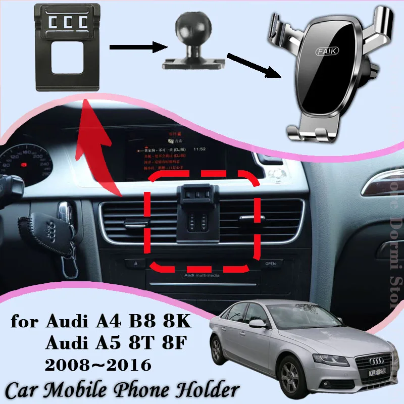 Držiak mobilných telefónov pre mobilný telefón pre Audi A4 B8 8K A5 8T 8F 2008 ~ 2016
