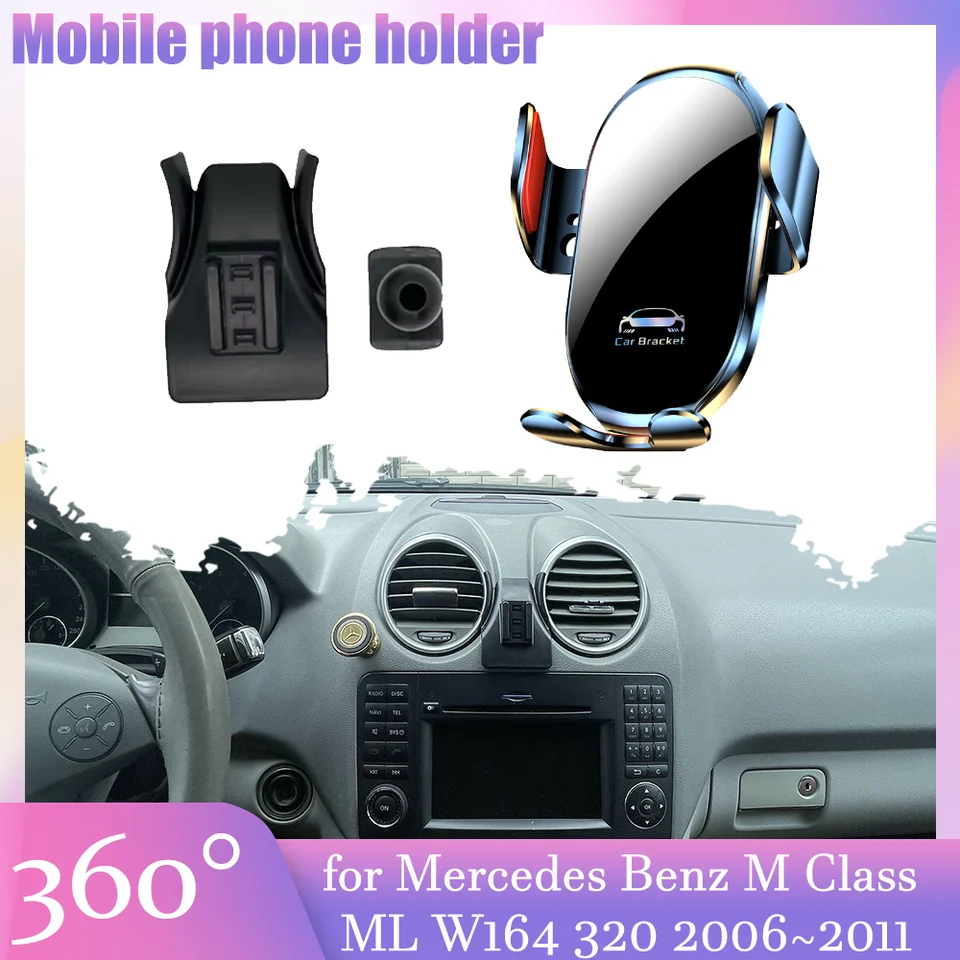Držiak mobilných telefónov pre mobilný telefón pre Mercedes Benz M Class ML W164 320 2006 ~ 2011 GPS Air Vent Clip Tray Support Accessories iPhone