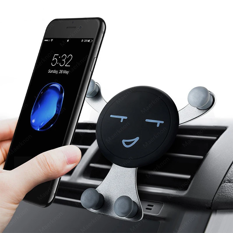 Držiak na auto držiak vzduchového ventilového klipu Smartphone Gravity Support Mount pre iPhone Huawei Samsungxiaomi Universal GPS stojí v aute
