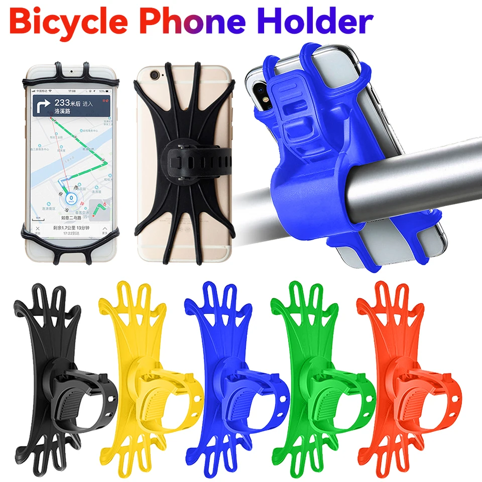 Držiak na bicykel 360 Rotatovateľný držiak silikónového telefónu pre bicykel Motorcy car GPS GPS Multifunkčné príslušenstvo pre bicykle