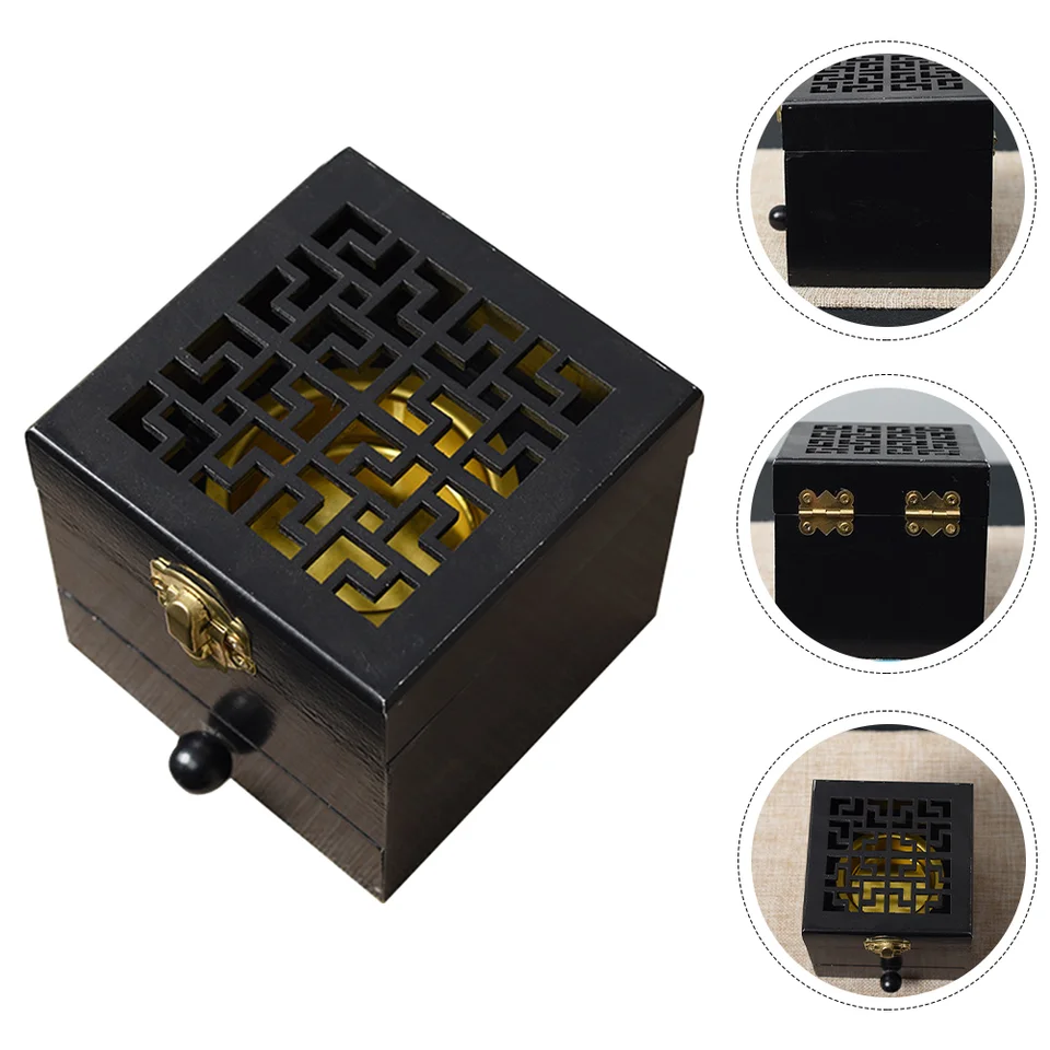Držiak na drevené uhlie drevená aromaterapeutická box domáci cenzúru zdobia horák na nádoby