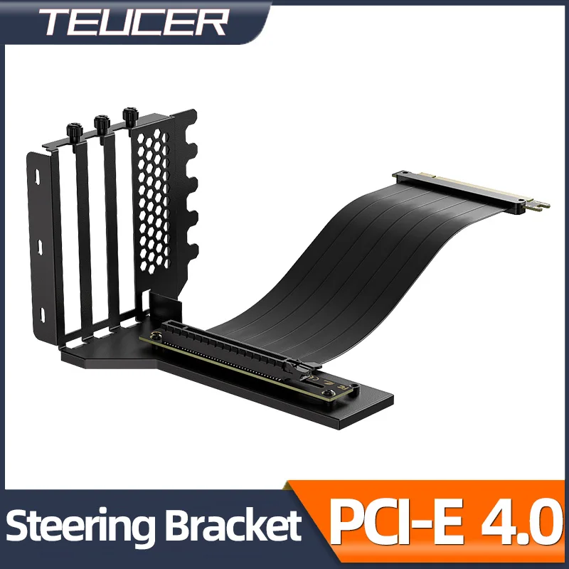 Držiak na grafickú kartu Teucer Vertikálna montážna montážna konzolová súprava 200 mm predlžovací kábel PCI-E 4.0 pre podvozok ATX