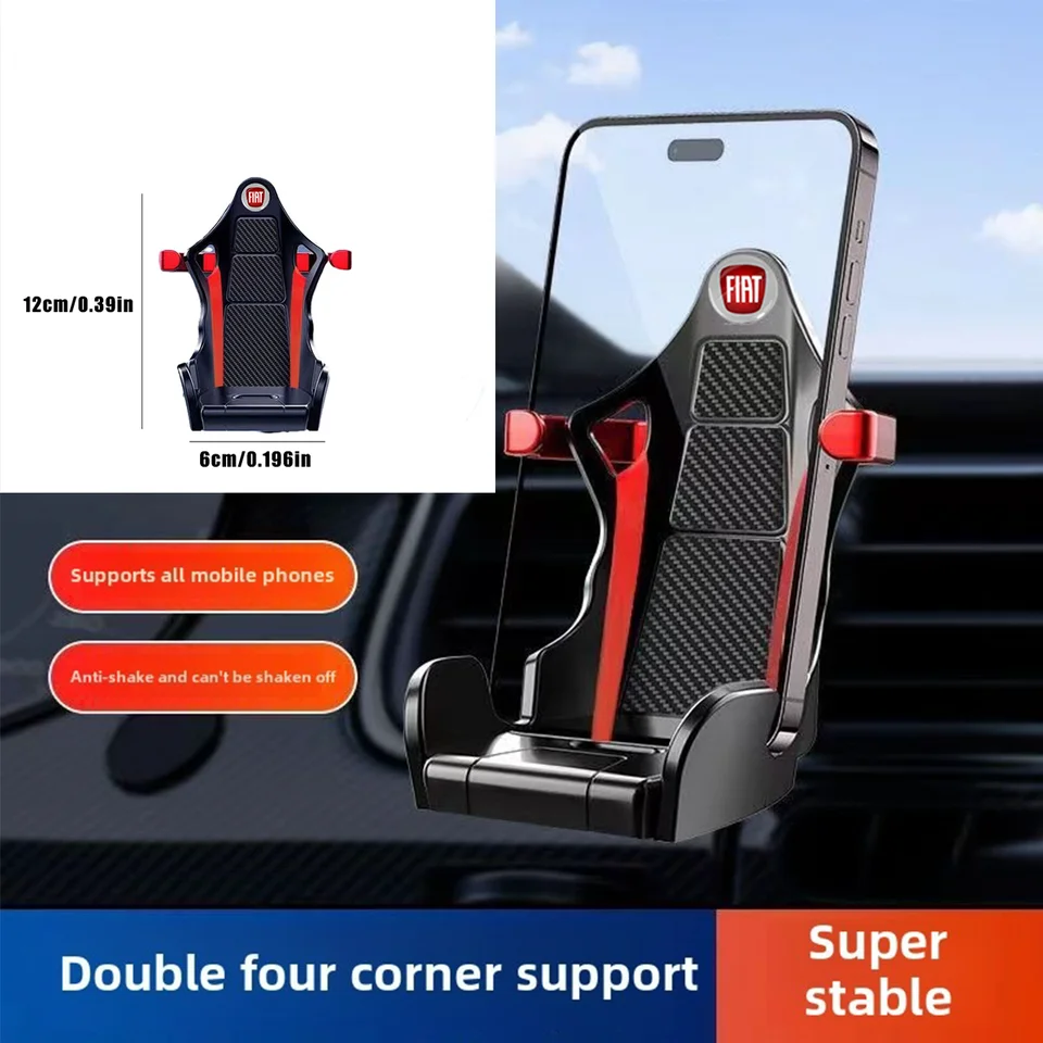 Držiak na gravitáciu automobilov pre telefón Air Vent Clip Mount Mobile Cell stojan pre Fiat 500 Punto 124 125 Stilo Panda Abarth Tipo Viaggio