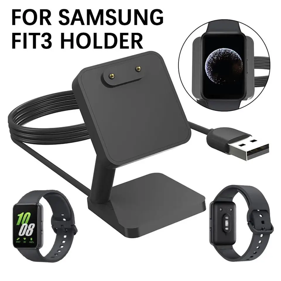 Držiak na nabíjačku na nabíjačke stolných stolov Držiteľ stanice na nabíjací kábel pre Samsung Galaxy Fit 3 inteligentný náramok Mini Power Charge