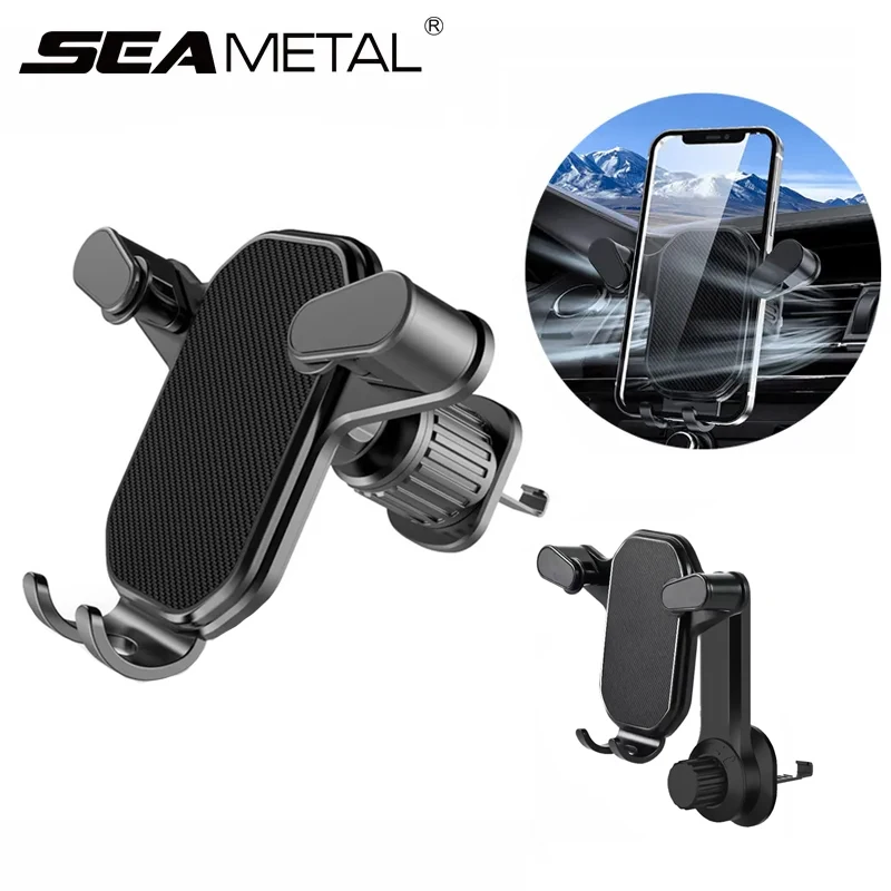 Držiak na odvzdušňovač Seamer Air Držiteľ gravitácie Lock Hook Phone Montáž na jednu ruku Universal Smartphone Support 360 Rotácia
