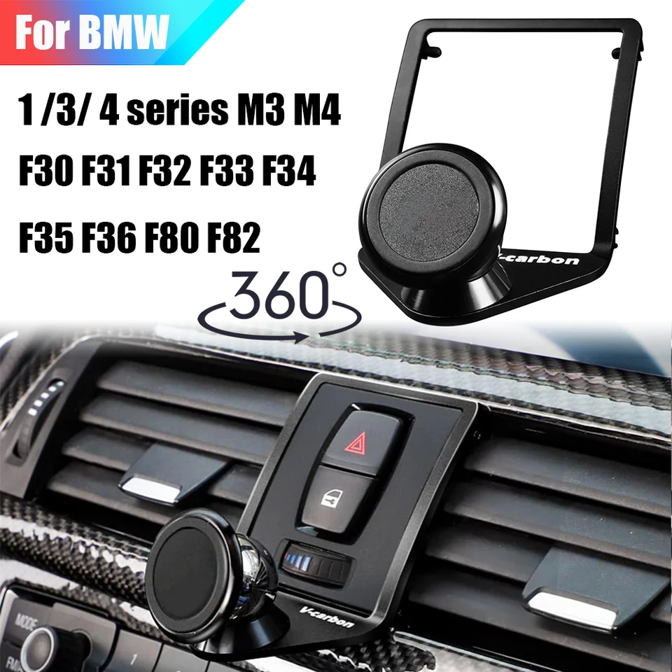 Držiak na telefónny držiak automobilu Vzduch odvzdušňovacieho výstupu Stupeň Rotatovateľný telefón Magnetická kolíska pre BMW 1 3 4 Series F30 F31 F32 F33 F34 F35 F80