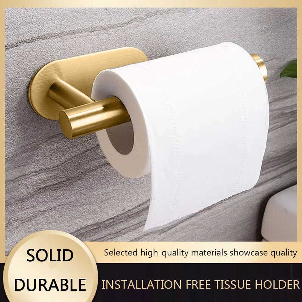 Držiak na toaletný papier Self Adhesive Tissue Hanger z nehrdzavejúcej ocele Upevnenie na stenu bez dierovacieho tkaniva Uterák na valcovanie do kúpeľne