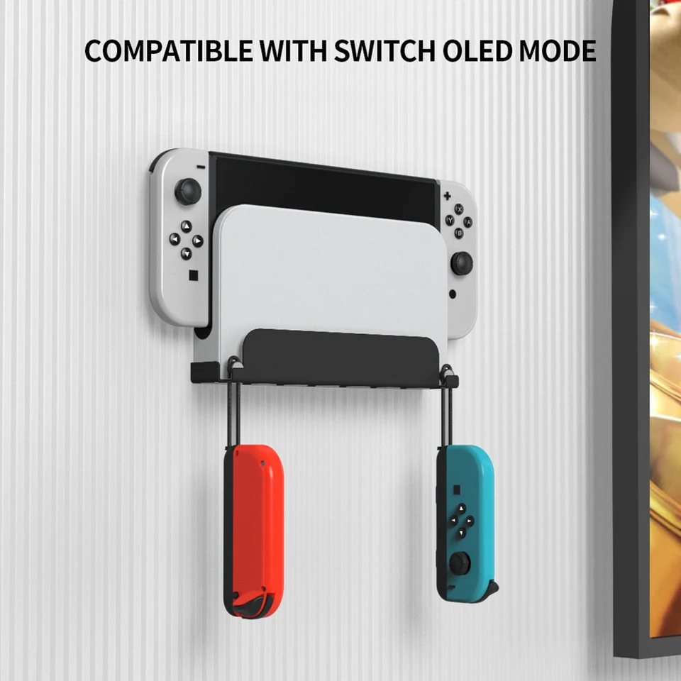 Držiak na zavesenie držiaka Univerzálny fit pre Nintendo Switch / NS OLED Host TV TV Box SLADE Storage Podporná hra Game Accessories
