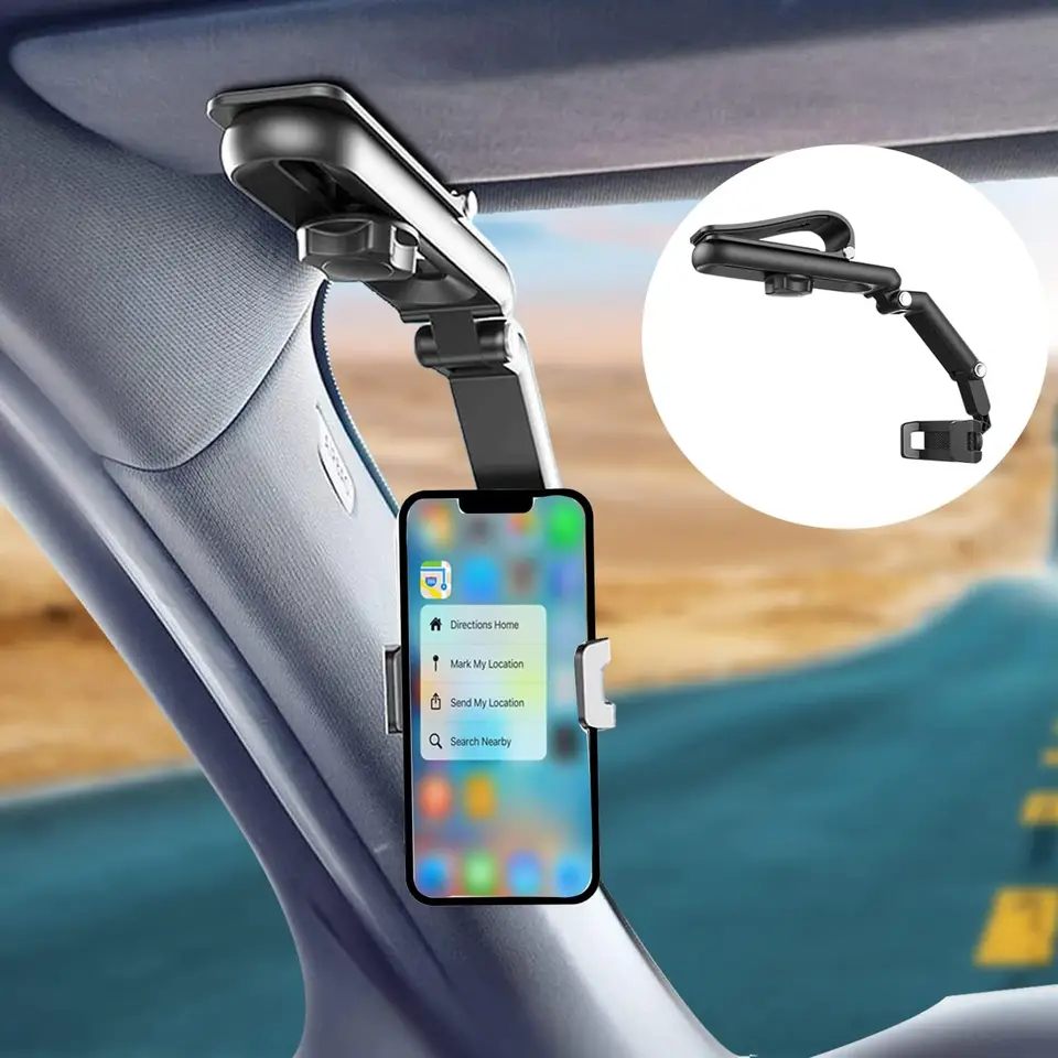 Držiak slnečného priezoru pre multifunkčné 360 ° otáčanie pre GPS pre GPS pre motocykle Mini Cooper F56 Golf MK4 Accessories