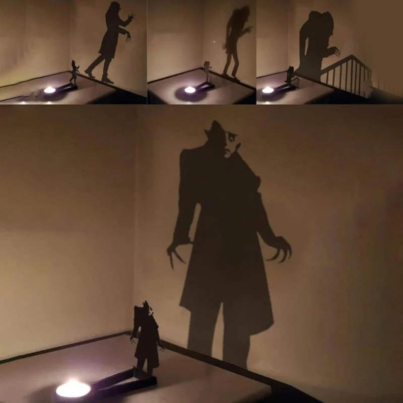 Držiak sviečok Nosferatu Nosferatu Sviečka tieň Tealight Shadow Caster Halloween Horror Sviečka držiak na dekoráciu Horor dekor