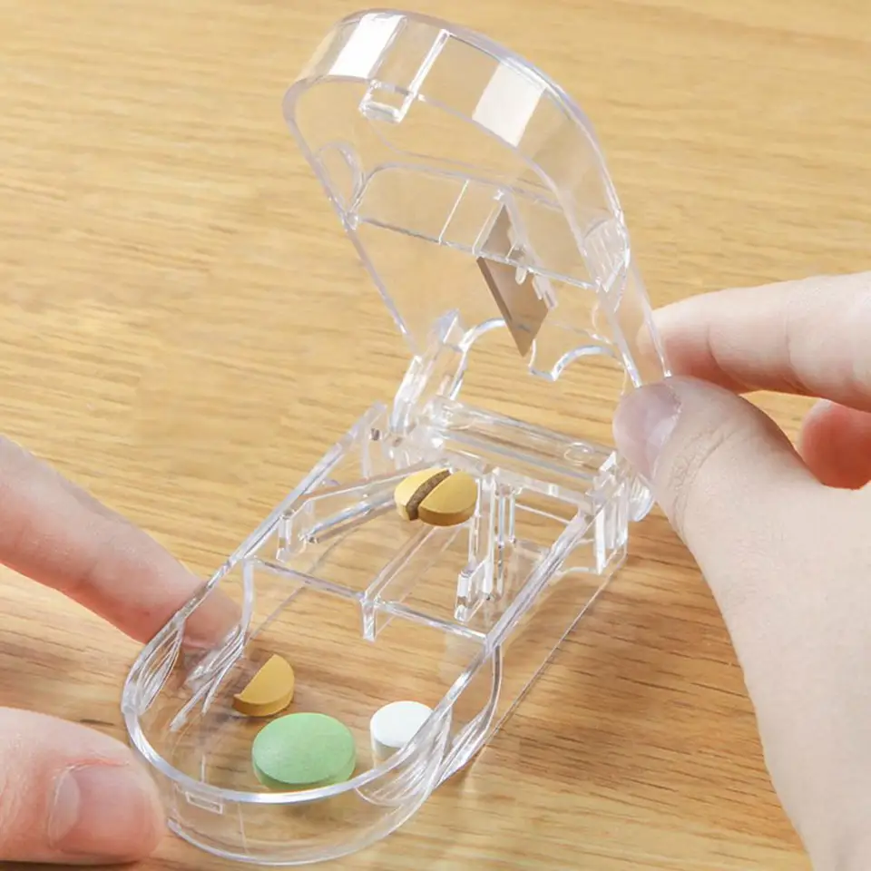 Držiak tablety na štiepku tableta Tablet Cutter DEFITTER DETIDER PULLA Casemedicine Pill Cutter Box Prenosný liek