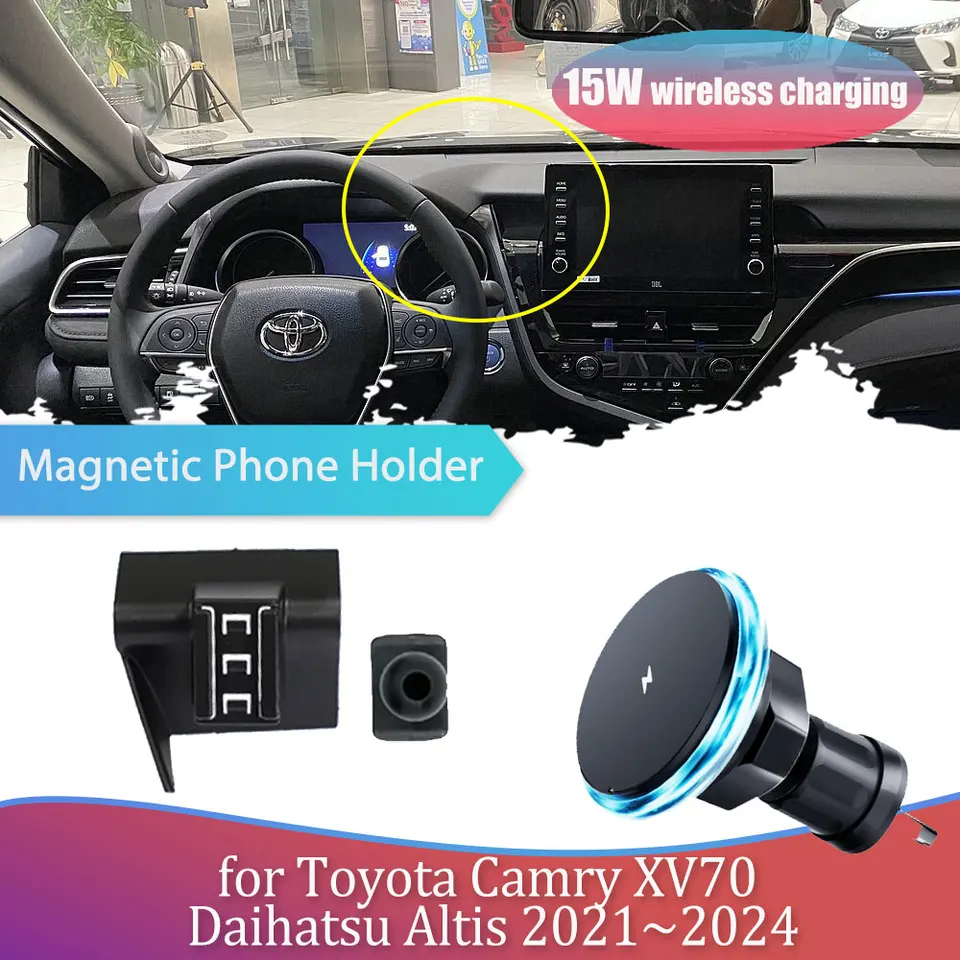 Držiak telefónu automobilov pre Toyota Camry XV70 Daihatsu Altis 2021 ~ 2024 2022 GPS Magnetická podpora bezdrôtových nabíjacích príslušenstiev iPhone