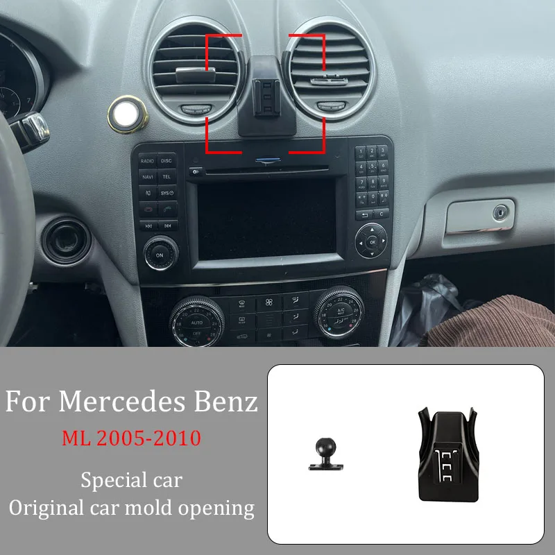 Držiak telefónu automobilu pre Mercedes Benz ML 2005-2010 DIY Projekcia premietania na premietanie bezdrôtovej nabíjačky Infračervená indukcia pevná držiak