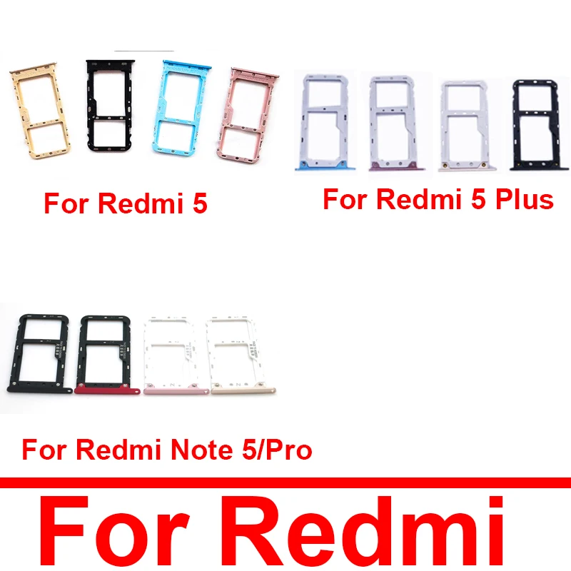 Držiak zásobníka SIM karty pre Xiaomi Redmi Note 5 / Poznámka 5 Pro Reader SIM SIM Slot Card pre Redmi 5/5 plus opravné diely