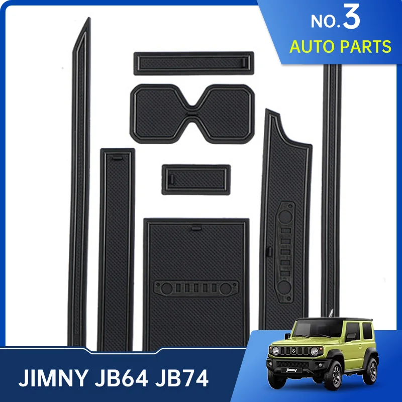 Držitelia pohárov dverí, ktoré nie sú sklzom rohože pre Suzuki Jimny JB64 Sierra JB74W 2019 2022 Interiérové ​​príslušenstvo Anti-Slip Gate Slot Mat