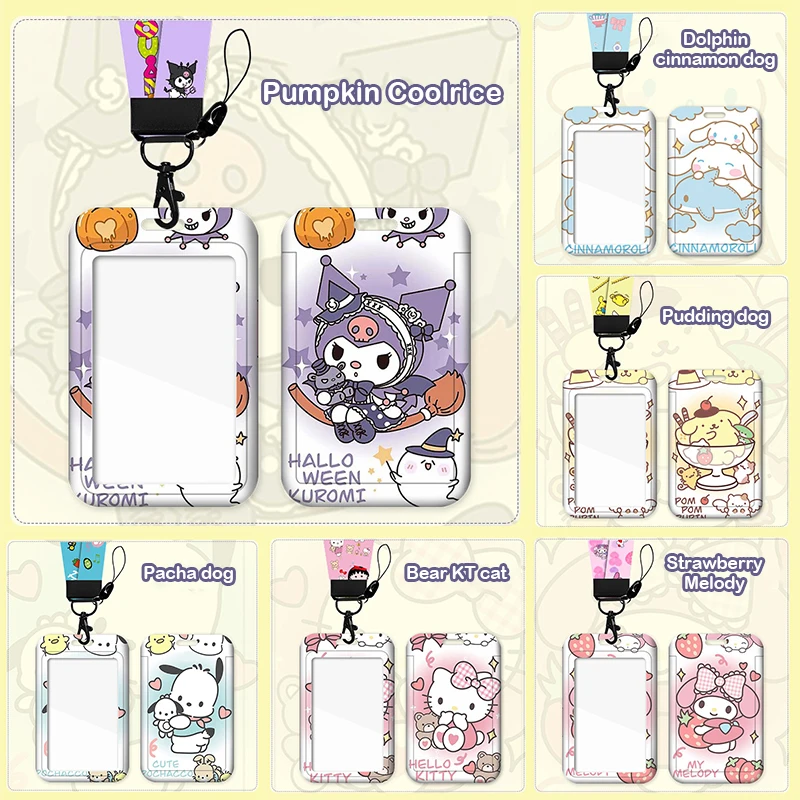 Držiteľ fotografických kariet Sanrio Kuromi Melody Hello Kitty Card rukávy prívesok jedlá karta Bus Card Ochrana