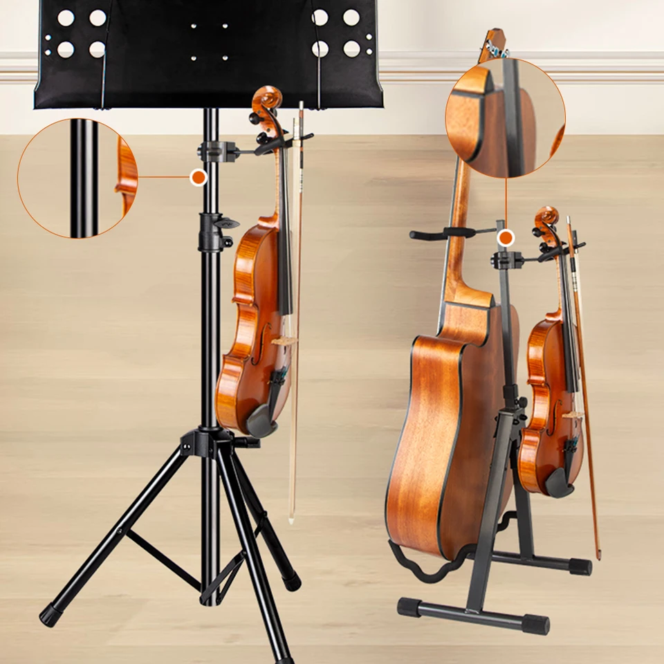 Držiteľ huslí pre stolné husle a mikrofón alebo noty husle a hanger Viola Hanger pre House & Studio