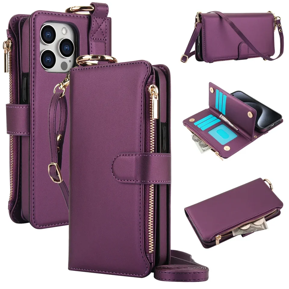 Držiteľ karty Ring Card Wallet Crossbody puzdro pre iPhone 16 15 Pro Max 14 11 13 12 MNI plus 13 12 11 xs xr x 7 8 plus