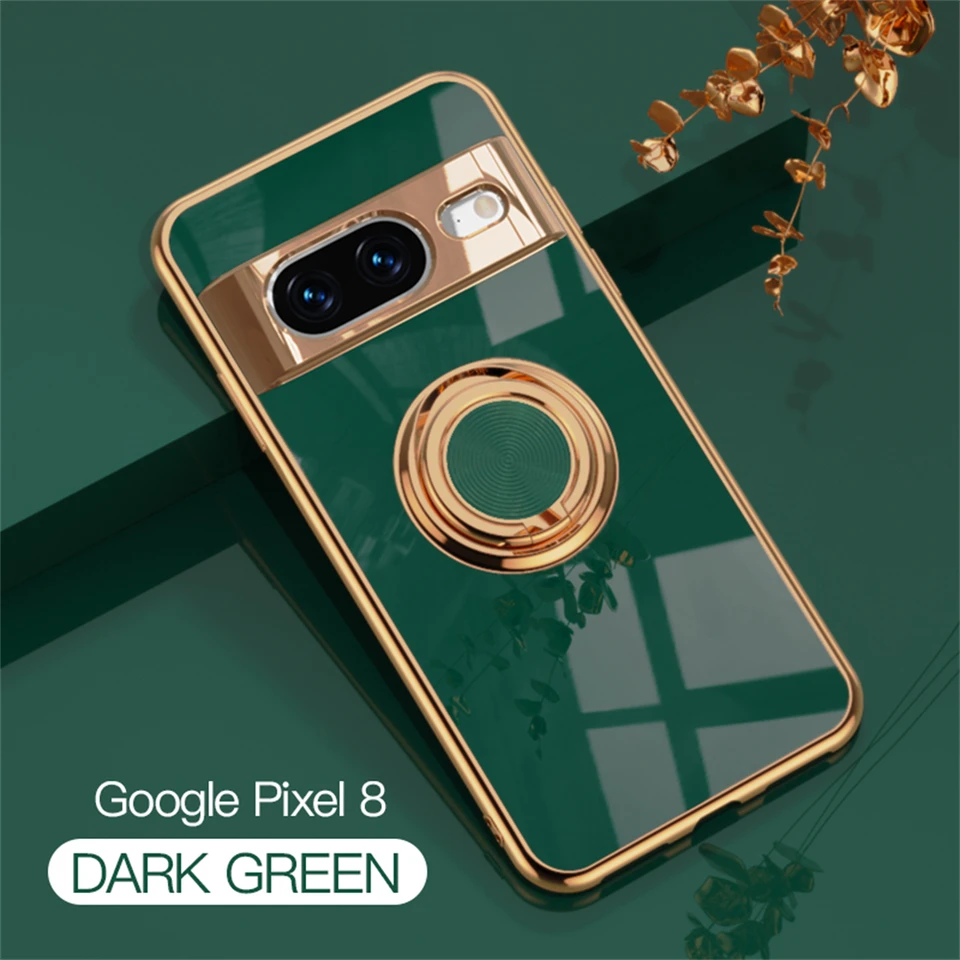 Držiteľ luxusného prsteňa magnetický stojan pre google pixel 9 8 7 Pro 8a 7a 6a 5a Pixel8a Držiak na pokrývku Soft TPU Smusproof Cover