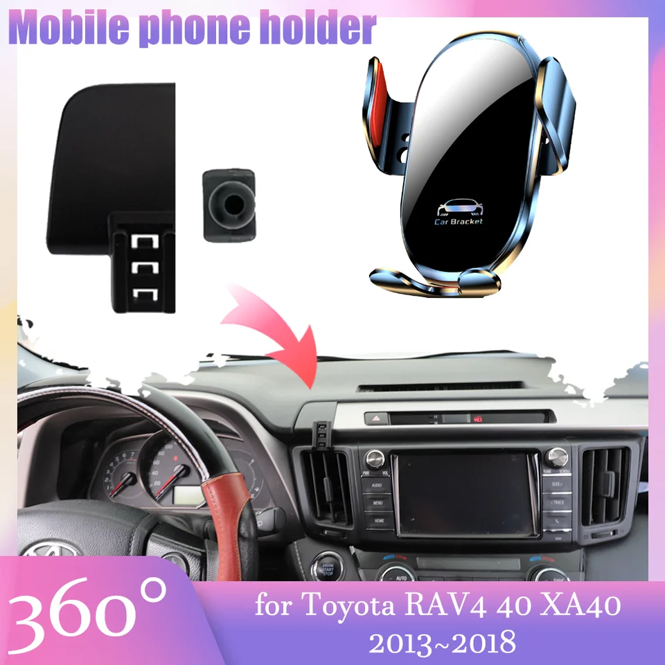 Držiteľ mobilných telefónov pre Toyota RAV4 40 XA40 2013 ~ 2018 2014 2015 2016 2016 GPS Air Vent Clip Stand Base podporuje príslušenstvo iPhone iPhone