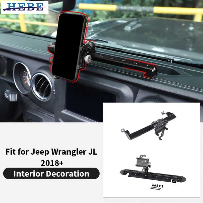 Držiteľ rotačných mobilných telefónov Hebe Center Console pre Jeep Wrangler JL 2018 2019 2020 2021 2022 2023 2024 Príslušenstvo