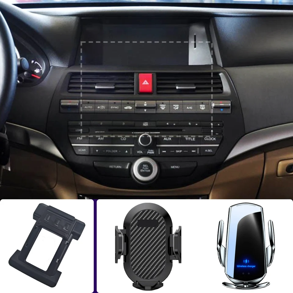 Držiteľ telefónu automobilov pre Honda Accord MK8 2008 2009 2010 2012 2012 2013 Mobilný telefón držiaky automobilu bezdrôtové nabíjanie Špeciálna pevná základňa