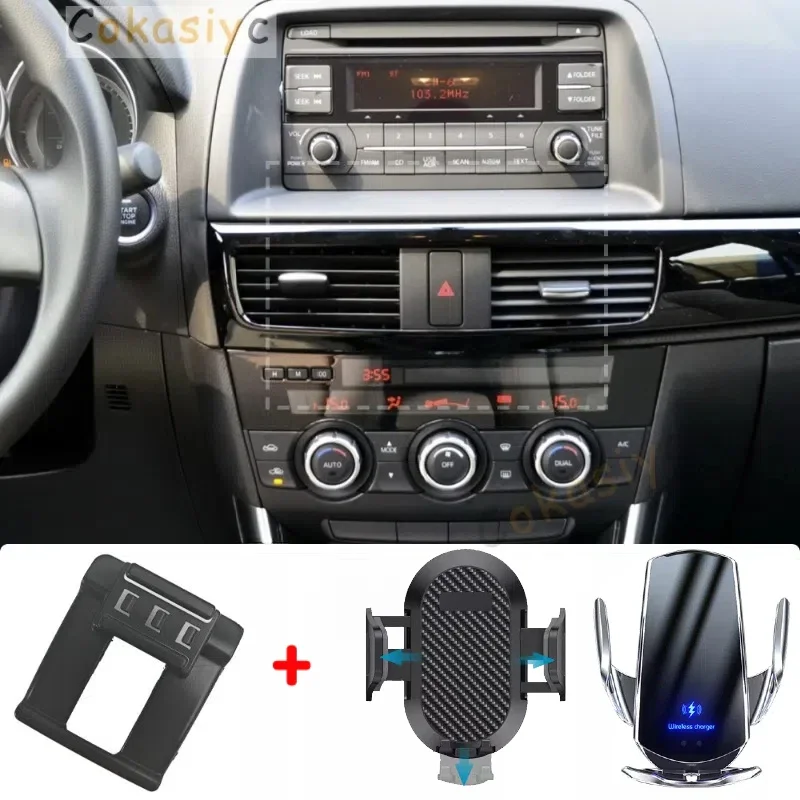 Držiteľ telefónu automobilov pre Mazda CX-5 CX 5 CX5 2013 2014 Mobilný telefón Drší automobil bezdrôtové nabíjanie Špeciálne pevné základné príslušenstvo