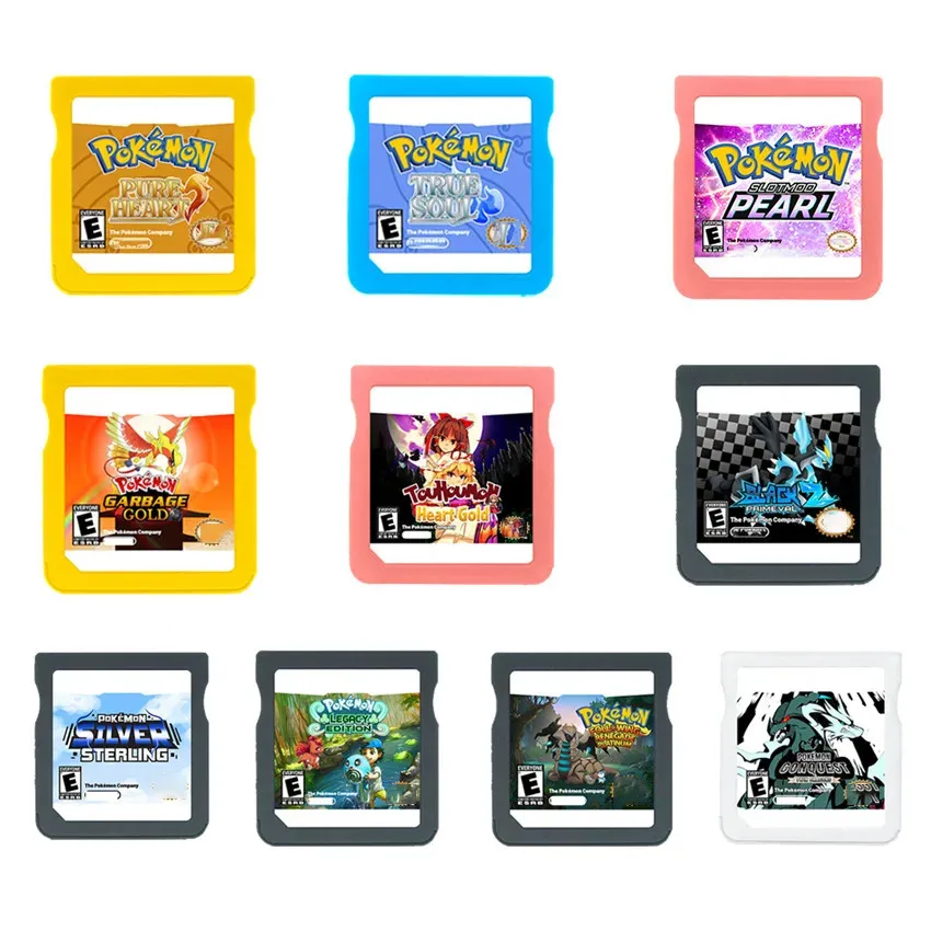 DS Videohra kazeta Pokemon Heartgold Soulsilver čierna biela ds konzola pre DS 3DS 2ds Pure Heart True Soul Pearl SlotMod