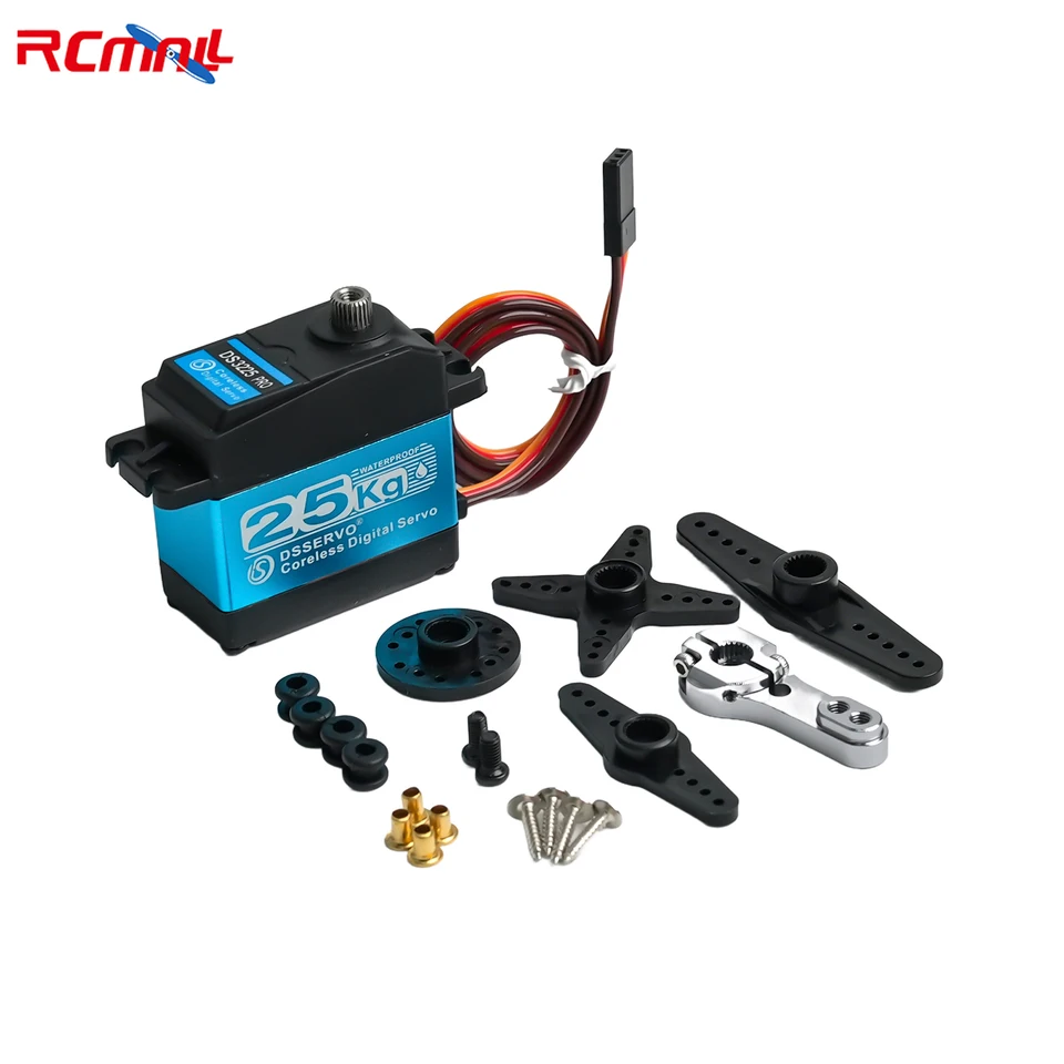 DS3225 PRO 25KG 7.4V Digitálny robotický servo 180 stupňov Metal Grave Weproof IP66 s 25T Servo Arm Coreless Motor pre RC Cars