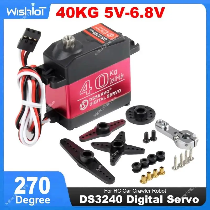 DS3240 Digital Servo 40 kg Veľký krútiaci moment plné kovové zariadenie IP66 nepremokavý 270 stupňov s 25T servo ramenom pre RC Crawler Robot