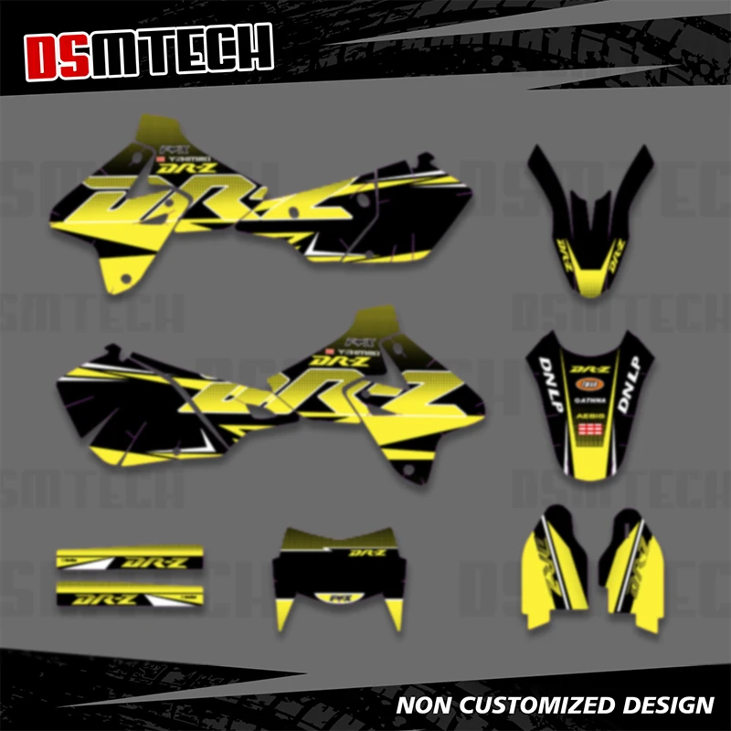 DSMTech Full Graphics Decals Stickers Kits pre Suzuki DRZ400 SM SE DRZ 400 SM SE 2000-2020 Názov čísla Pozadie Vlastné