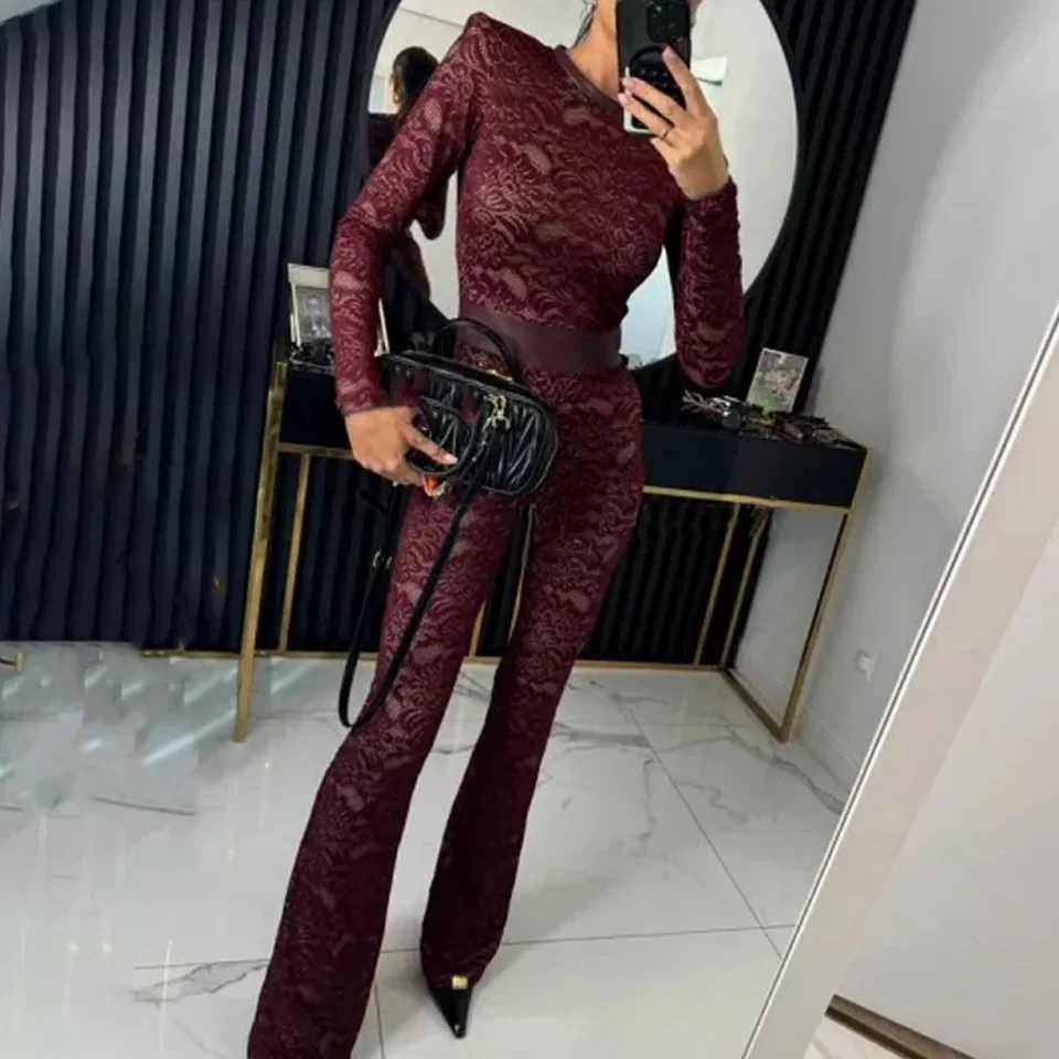 DSMTRC Fashion Autumn Winter Nová dvojvrstvová o krk Slim Fit Sexy Liesuits Ženy biele kombinézy tlačia