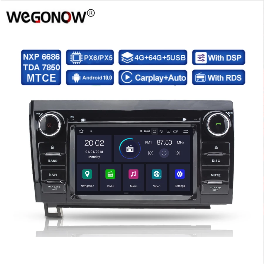 DSP PX5 IPS Android 11 4 GB RAM+64 GB DVD Player WiFi GPS MAP Rádio Bluetooth pre Toyota Tundra Sequoia 2007 2008 2009 -2015
