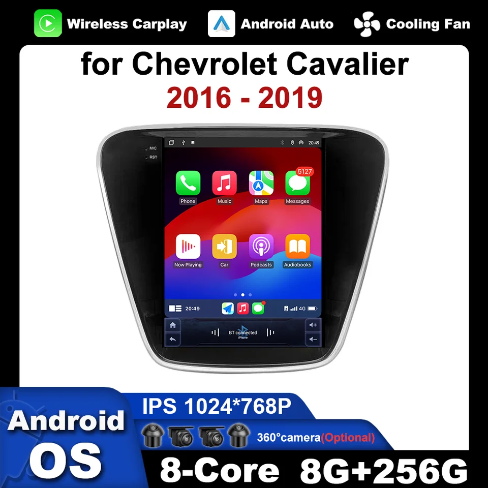 DSP Stereo Car Video Multimedia Player BT WiFi Android OS GPS 4G Mirror Link 9,7 palca pre Chevrolet Cavalier 2016 2017 2018 2018 2019