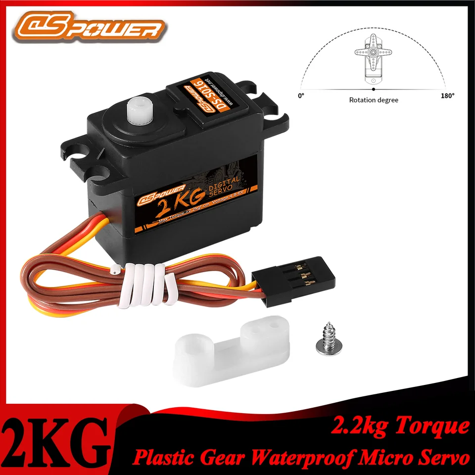 DSPOWER 2KG PLASTOVÝ ZÁKLADNÝ DIGITÁLNE DIGITÁLNE SERVO 4.8-6V pre 1/12 1/14 1/16 RC CAPE CRAWLER TRACK Robot WLTOYS AXIÁLNE AXIÁLNE PRÍSLUŠENSTVO