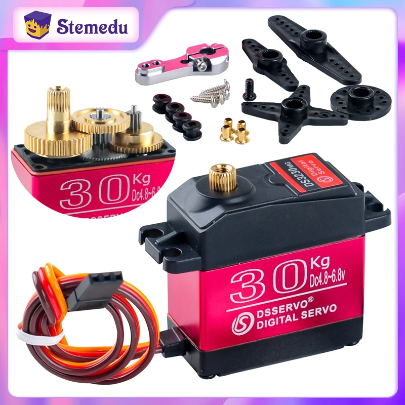 DSSERVO 30 kg DC4.8-6,8 V DS3230 Veľký moment digitálny RC Servo Motor 180/270 Vodotesný IP66 s 25T Servo Metal Robot Arm