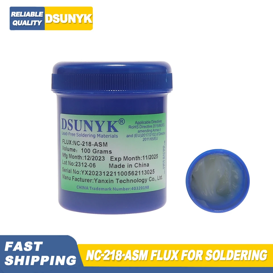 Dsunyk NC-218-ASM Tok pre zváranie vysokej kvality, 100G spájkavý tok železa bez čistiaceho toku pasty na spájkovací tok zváracieho toku