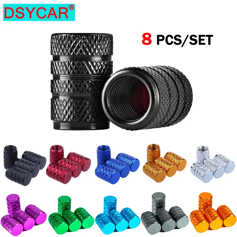 Dsycar 8ks automobilové pneumatiky stonky pre stonky pneumatiky Ventil hliníkový automobil DUPOPORPORPOPPROUSPORPLE VENTIL VENTIL CAPS