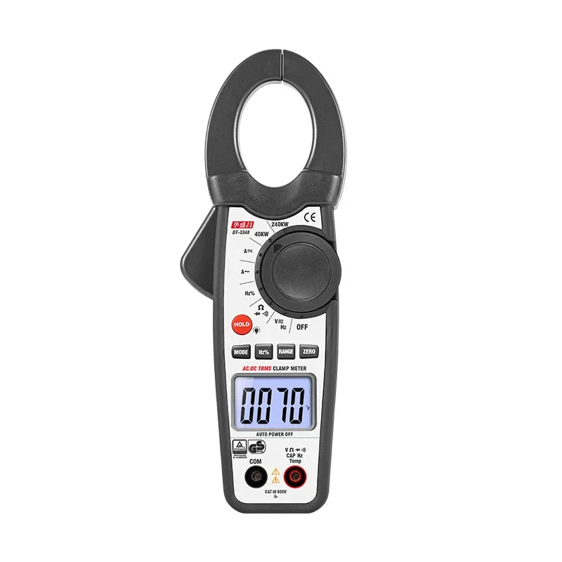 DT-3348 TRUE RMS Power CLAMP Meter True RMS napájanie až do 240k Ω preťaženia Ochrana odporu Diódy Test podsvietenia