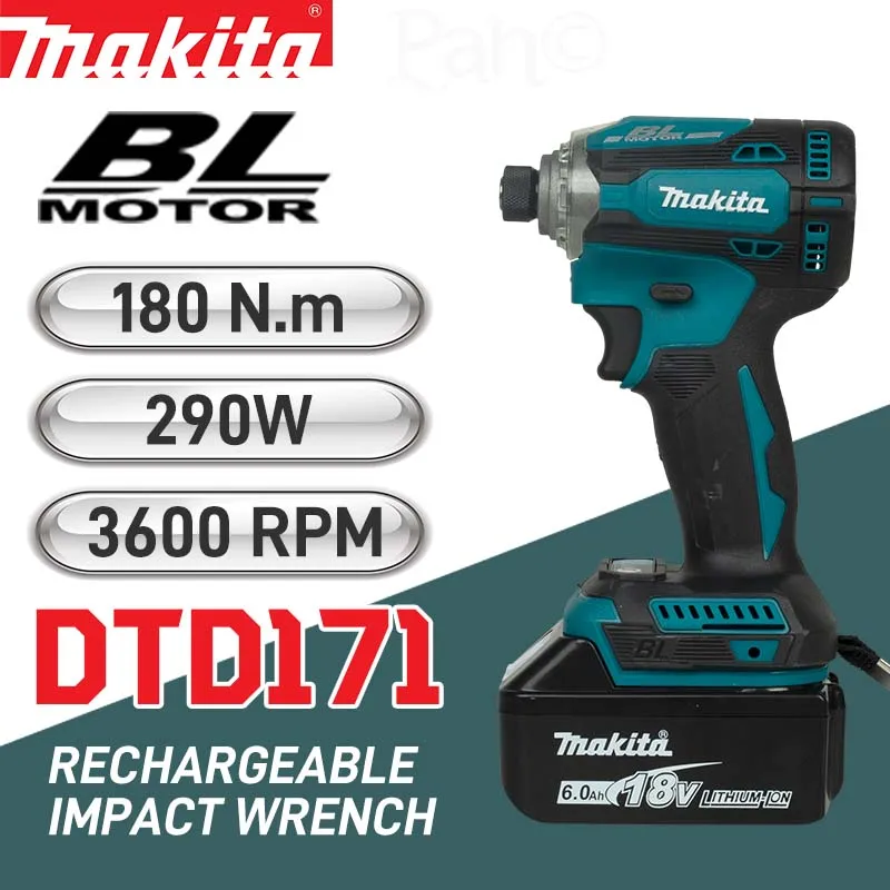 DTD171 Nový kľúč súpravy Makita Impact Driver 18V BL Motor Bare Tool Unit Brushless Impact Driver 18V bez bezdrôtového nárazu