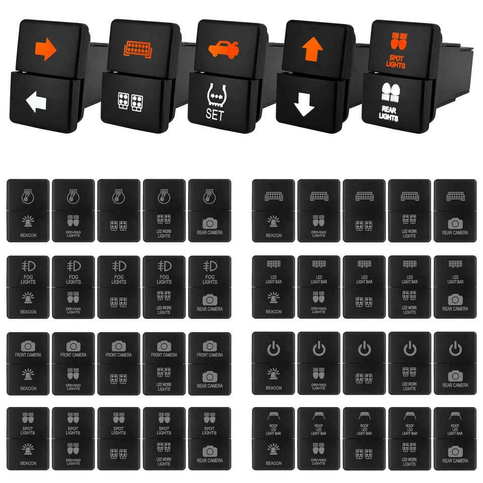 Dual Push Switch Orange White LED svetlo 12V spínač tlačidla pre Toyota 4 Runner Carolla Hilux Prado Landcruiser RAV4 Hiace