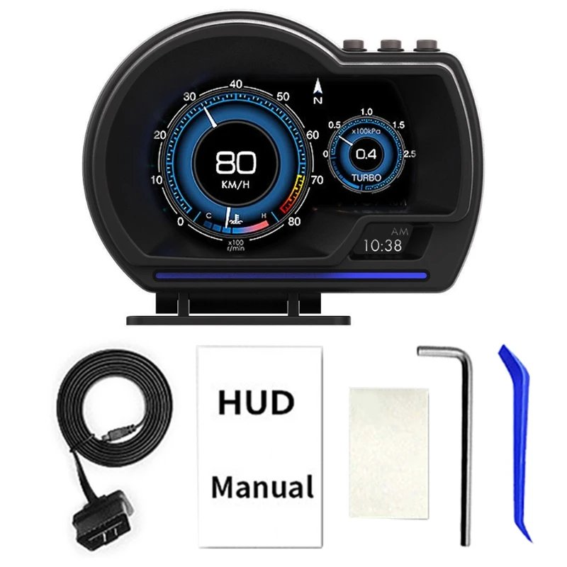 DUAL SYSTÉM OBD LCD DETEKTOR A CAR 6 OBD GPS HUD Digital P8DC