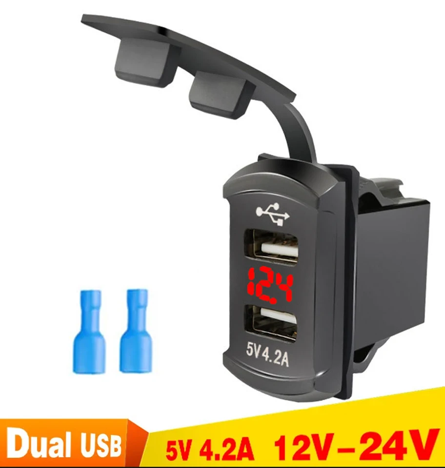 Dual USB 4.2A nabíjačka automobilu nabíjačku na nabíjačku na nabíjačku adaptéra 12v/24 V rýchla nabíjačka napájací výtok pre autobus motocyklového automobilu