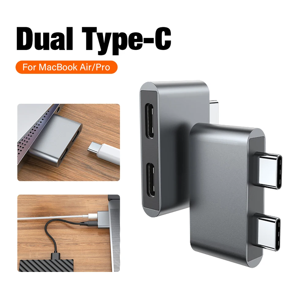 Dual USB C C Convertor pre konvertor pre macbook Air 2019 Mac Pro 2020 Thunderbolt 3 Docking Station HAB USB 3.0 PD100W Hi-Speed