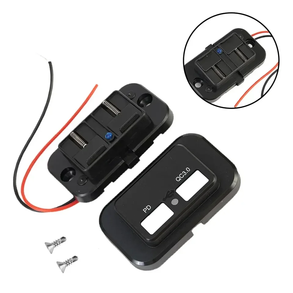 Dual USB Port Car RV rýchla nabíjačka zásuvky pre viac zariadení pre viac zariadení s PD+QC3 0 a skrze